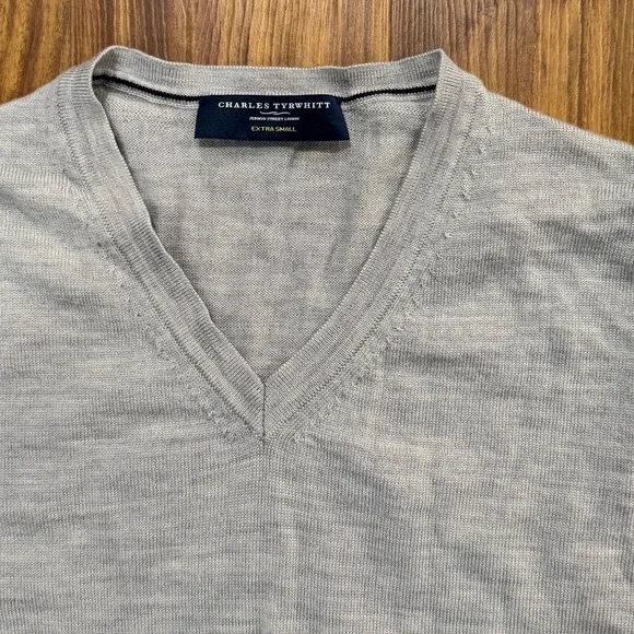 Charles Tyrwhittt Merino Wool V-Neck Sweater